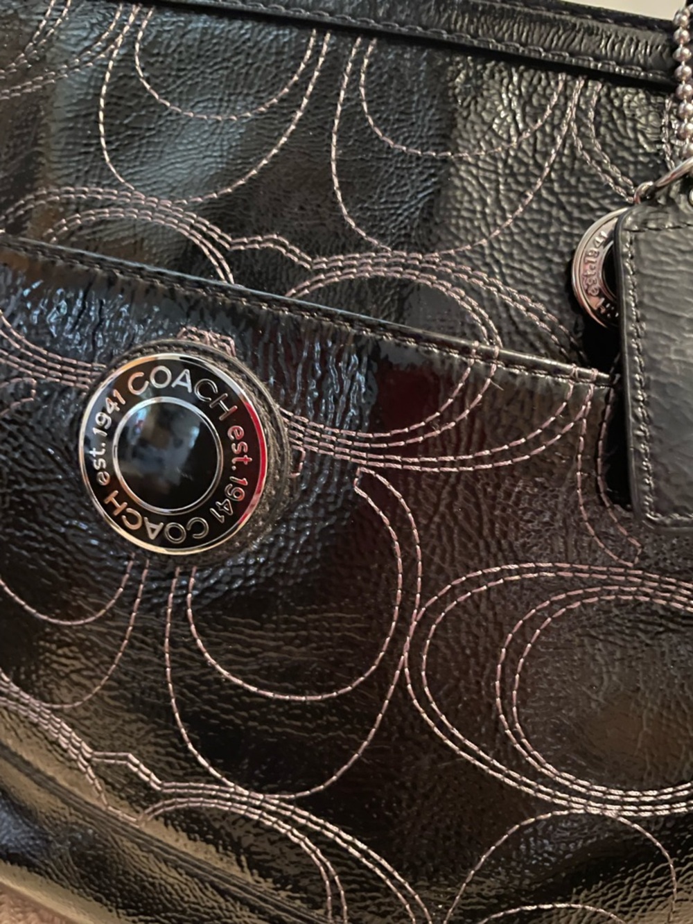 Coach Signature Stitched Leather Diaper-Tote Bag. A iPad can fit too - Picture 13 of 13